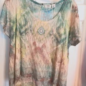 Cato women's multicolored sheer top